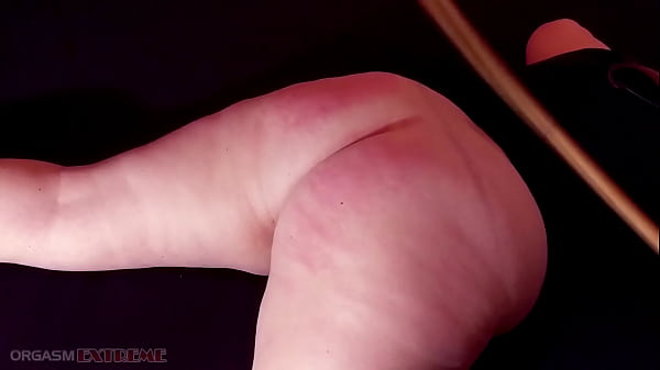 Cane punishment for a redheaded female teen slave on her bare ass - Painful butt punishment by sadistic stepbrother - Perverted submissive whore enjoys the pain - Young sadomasochistic couple