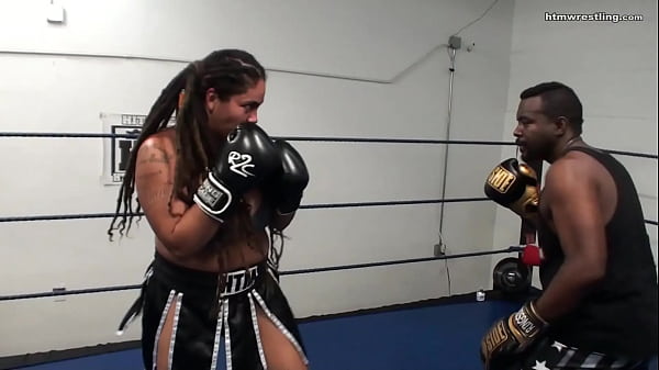Sparring in the Boxing Ring with a Session Girl - Darrius vs Fiesty Feminista