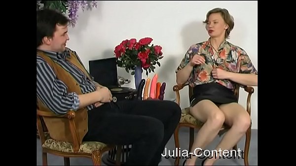 The horny Sabine presents her dildo collection in front of her fianc&eacute; - German classics