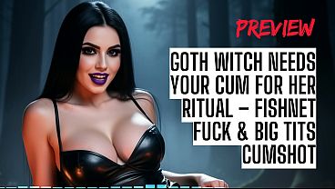 Goth Witch Needs Your Cum For Her Ritual - Fishnet Fuck & Big Tits Cumshot ASMR HFO JOI Erotic Audio 4 Men