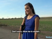 Public Agent Tight sexy Czech shaved pussy fucked outdoors
