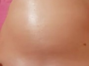 Oil belly massage and belly inflation