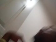 Head on the toilet