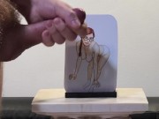 Claude Bombard defaces artwork of Penny Pax, cums on her glasses, face and tits | art cumshot