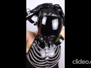 Miss Maskerade Onlyfans Trailer. slip in a Gas mask hooded in latex rubber