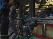 Sex in a cafe on a chair. Girl wanted anal after battle | Fallout 4