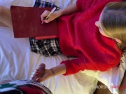 Christmas Present with Ignore Handjob for Tiffany Tatum from Old Santa as response to her Letter