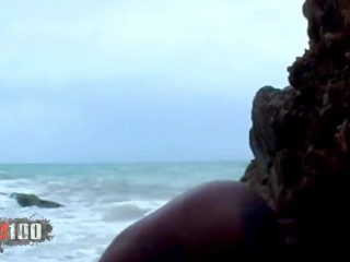 Interracial fucking at the beach with Shania a cute ebony babe