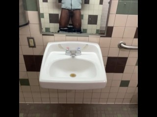 Swinging my BBC in my college bathroom mirror