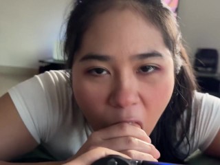Annoying Step Sis Begs for my Cock while Playing Videogame