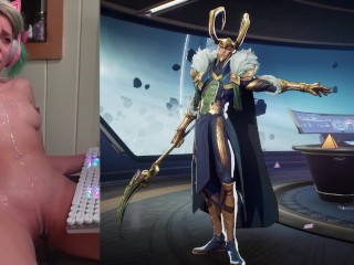 Playing Marvel Rivals with My Friends while I Secretly Masturbate (Creampie + Dildo Ride + SPANKING)