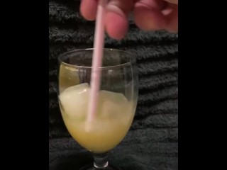 Own-Cum Tequila Sunrise = 3 cum ice cubes, fresh load of cum, shot of OJ, shot of tequila