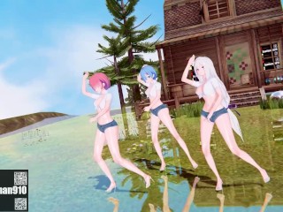 【KKS／MMD】"Masked bitcH" 拉姆 愛蜜莉雅 雷姆【Re:ゼロから始める異世界生活】
