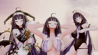 Thicc Elf VTuber Outfit Change Until Nude | Air Hentai MMD