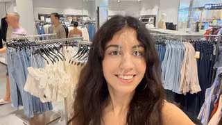 Risky Fitting Room Sex and Public Cumwalk in a Clothing Store Full of People