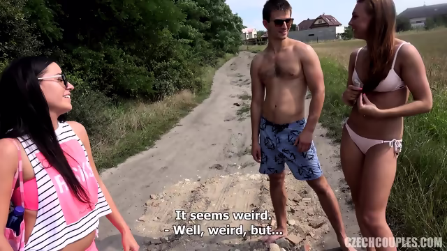 Czech Couple Public swing
