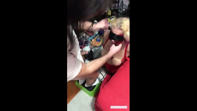 Real wife endured brutal handcuffed facefuck