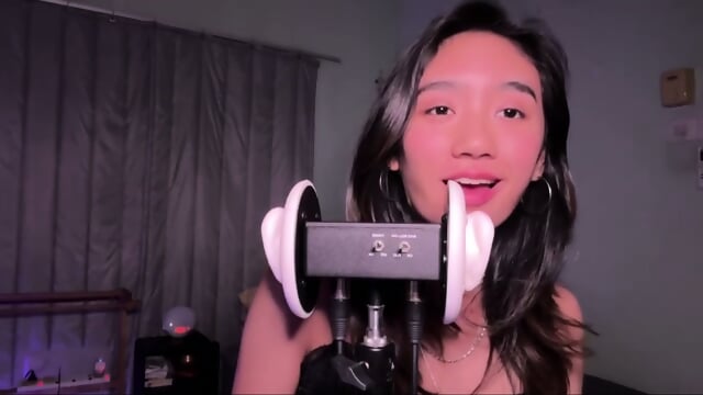 asmr tongue flutters and ear biting.
