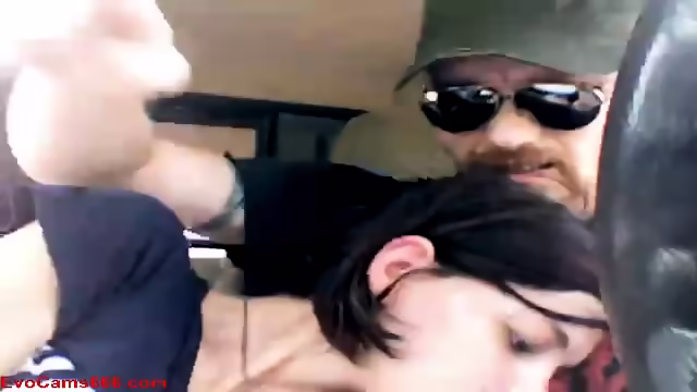 Big Dick Roadie gets BJ by Goth Slut