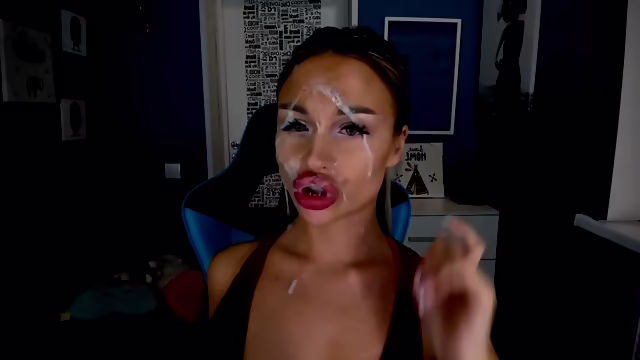 sloppy+milf+covered+her+face+with+spit