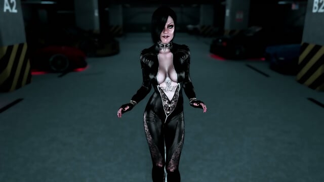 Gothic dominatrix Lisbeth Salander dancing for you in tight latex bodysuit