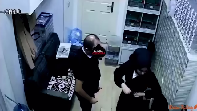 Hot Turkish store girl's boobs sucked by manager & giving BJ