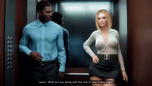 Blonde Secretary Wife Trapped in an Elevator with BBC co-worker (3D Sexgame)