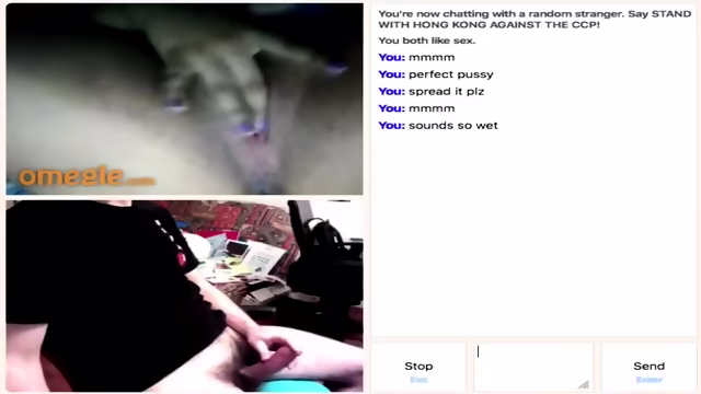 Perfect Omegle wet pussy girl makes me cum - with sound