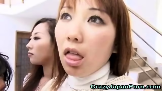 Asian Girls Undressed by a Homeless!