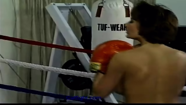 | nude male vs female mixed naked boxing as with face punches, body punches and blow job ending