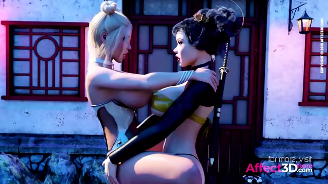 Asian futa babes having threesome sex in a 3d animation